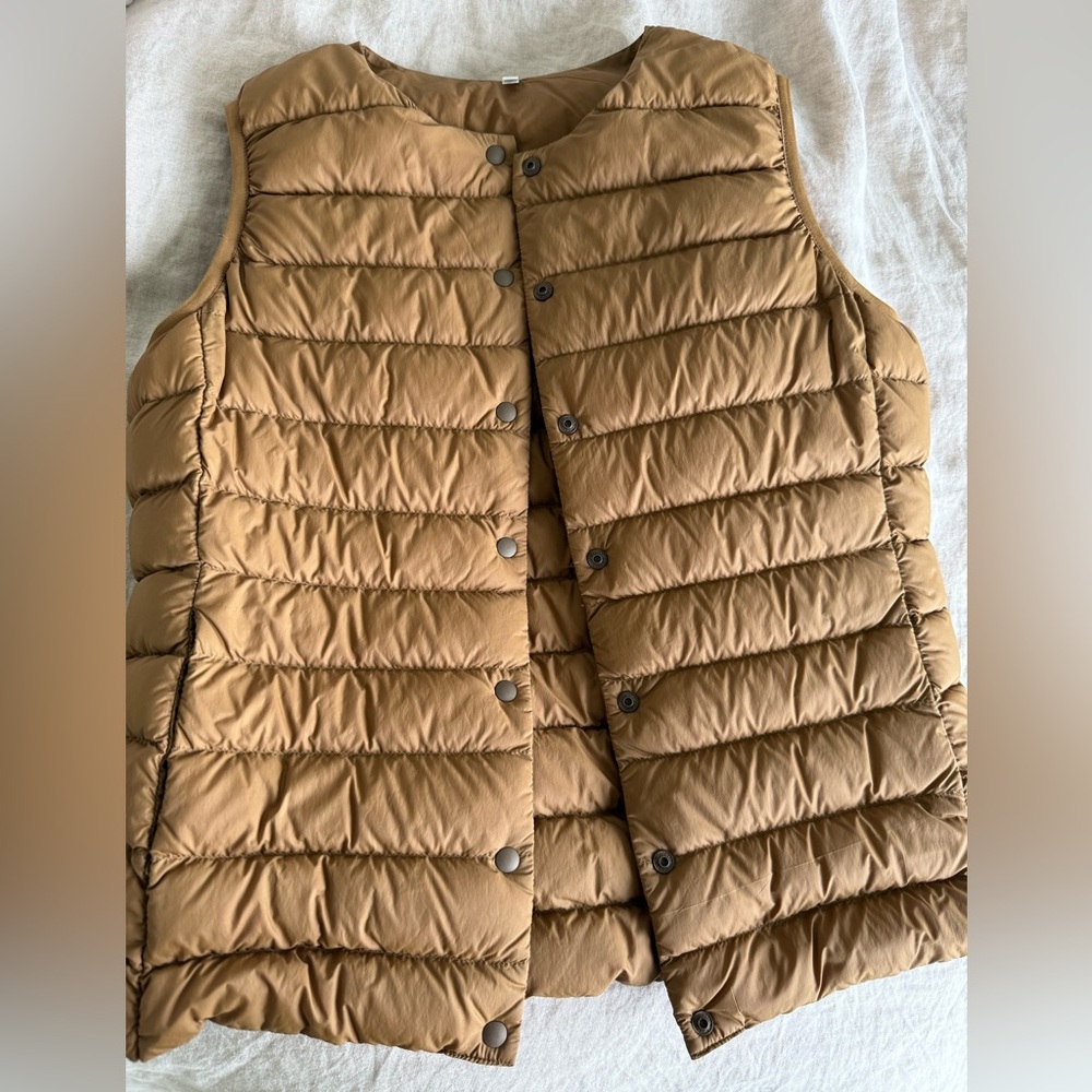 Muji Camel Puffer Vest